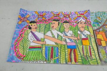 參加原住民繪畫比賽得獎作品